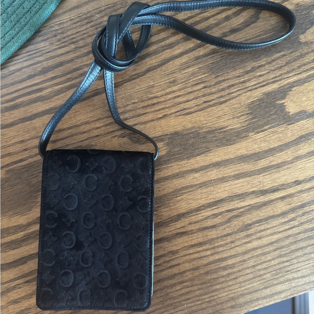 Authentic Céline Suede and Leather Vintage Clutch/Wallet